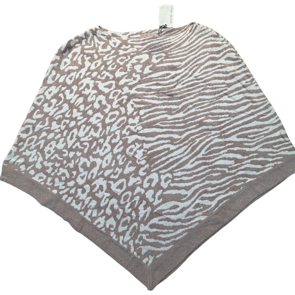 Barefoot Dreams Poncho Womens OS Plus Faded Rose Animal‎ CozyChic Ultra Lite NWT
